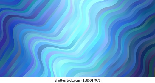 Light BLUE vector layout with curves. Colorful abstract illustration with gradient curves. Template for your UI design.