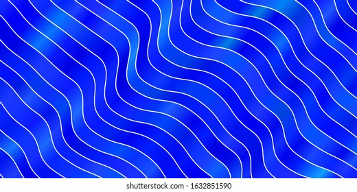 Light BLUE vector layout with curves. Abstract illustration with bandy gradient lines. Pattern for commercials, ads.