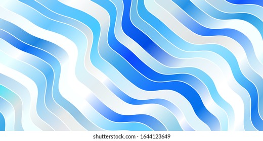 Light BLUE vector layout with curves. Colorful illustration in circular style with lines. Smart design for your promotions.
