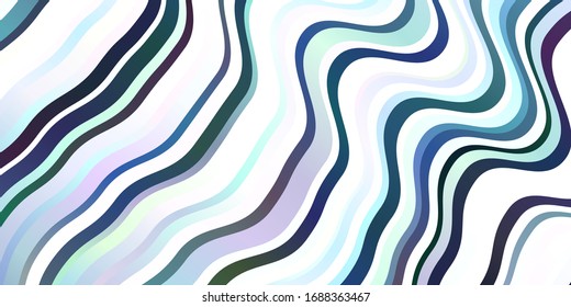 Light BLUE vector layout with curves. Colorful illustration in abstract style with bent lines. Pattern for commercials, ads.