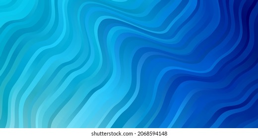 Light BLUE vector layout with curves. Colorful illustration in abstract style with bent lines. Best design for your ad, poster, banner.