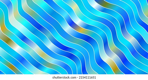 Light BLUE vector layout with curves. Colorful geometric sample with gradient curves.  Smart design for your promotions.