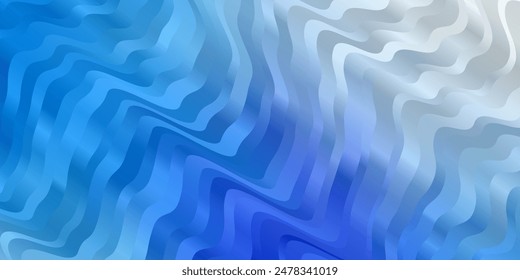 Diseño de Vector AZUL claro con curvas. Nueva ilustración colorida con líneas dobladas. Patrón para anuncios, comerciales.