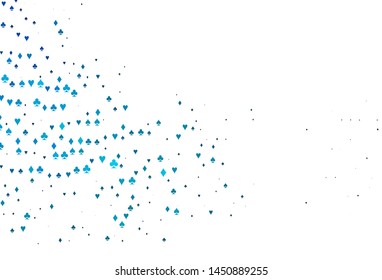 Light BLUE vector layout with elements of cards. Colorful gradient with signs of hearts, spades, clubs, diamonds. Smart design for your business advert of casinos.