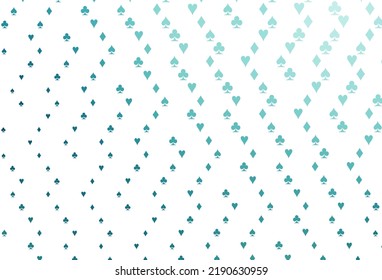 Light BLUE vector layout with elements of cards. Blurred decorative design of hearts, spades, clubs, diamonds. Pattern for booklets, leaflets of gambling houses.