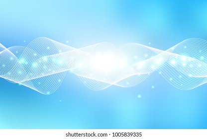 Light BLUE vector layout with festival confetti. Modern geometrical abstract illustration with carnival ribbons. The template can be used as a background for postcards.