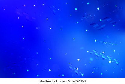 Light BLUE vector layout with festival confetti. Confetti on blurred abstract background with colorful gradient. Beautiful design for your business advert of anniversary.