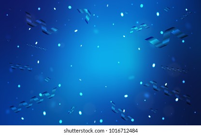 Light BLUE vector layout with festival confetti. Blurred decorative design in anniversary style with confetti. The pattern can be used for carnival, festival leaflets.