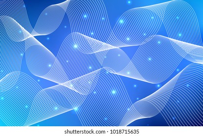 Light BLUE vector layout with festival confetti. Glitter abstract illustration with colorful confetti, ribbons. The template can be used as a background for postcards.