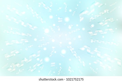 Light BLUE vector layout with festival confetti. Modern geometrical abstract illustration with carnival ribbons. The pattern can be used for birthday gifts, congratulations.