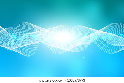 Light BLUE vector layout with festival confetti. Beautiful colored illustration with ribbon in celebration style. The template can be used as a background for postcards.