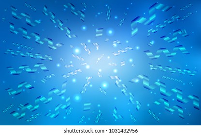 Light BLUE vector layout with festival confetti. Confetti on blurred abstract background with colorful gradient. The pattern can be used for birthday gifts, congratulations.