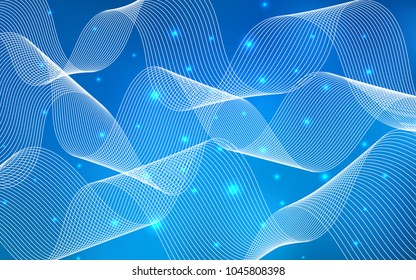 Light BLUE vector layout with festival confetti. Beautiful colored illustration with ribbon in celebration style. The template can be used as a background for postcards.