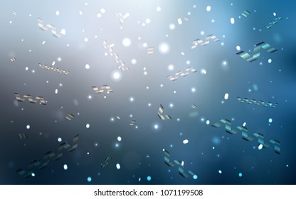Light BLUE vector layout with festival confetti. Glitter abstract illustration with colorful confetti, ribbons. Beautiful design for your business advert of anniversary.