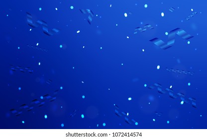 Light BLUE vector layout with festival confetti. Blurred decorative design in anniversary style with confetti. The pattern can be used for new year ad, booklets.