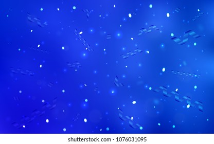 Light BLUE vector layout with festival confetti. Beautiful colored illustration with ribbon in celebration style. The pattern can be used for new year ad, booklets.