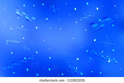 Light BLUE vector layout with festival confetti. Confetti on blurred abstract background with colorful gradient. Beautiful design for your business advert of anniversary.