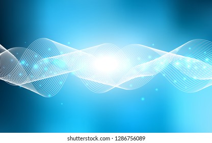 Light BLUE vector layout with festival confetti. Modern geometrical abstract illustration with carnival ribbons. The pattern can be used for new year ad, booklets.