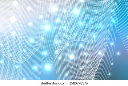 Light BLUE vector layout with festival confetti. Decorative shining illustration with ribbons on abstract template. The pattern can be used for new year ad, booklets.