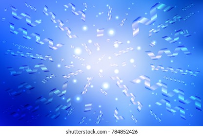 Light BLUE vector layout with festival confetti. Blurred decorative design in anniversary style with confetti. The pattern can be used for birthday gifts, congratulations.