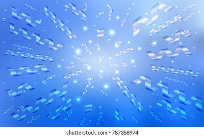 Light BLUE vector layout with festival confetti. Confetti on blurred abstract background with colorful gradient. The pattern can be used for birthday gifts, congratulations.