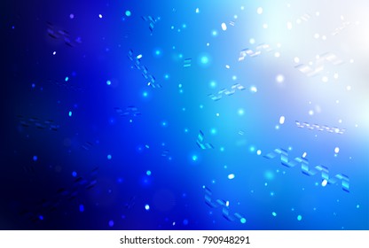 Light BLUE vector layout with festival confetti. Blurred decorative design in anniversary style with confetti. The pattern can be used for new year ad, booklets.