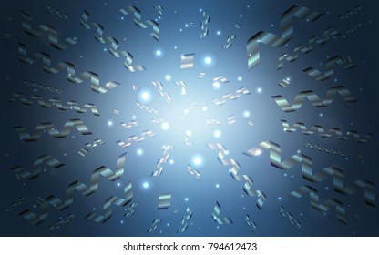 Light BLUE vector layout with festival confetti. Glitter abstract illustration with colorful confetti, ribbons. Beautiful design for your business advert of anniversary.