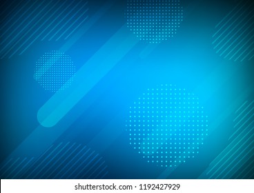 Light BLUE vector layout with flat lines and dots. Shining colored illustration with rounded stripes, dots. Smart design for your business advert.