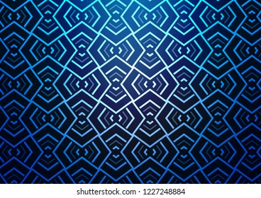 Light BLUE vector layout with flat lines. Shining colored illustration with narrow lines. Best design for your ad, poster, banner.