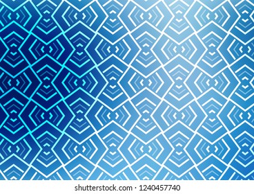 Light BLUE vector layout with flat lines. Shining colored illustration with narrow lines. Pattern for business booklets, leaflets.