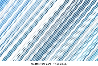 Light BLUE vector layout with flat lines. Decorative shining illustration with lines on abstract template. Best design for your ad, poster, banner.