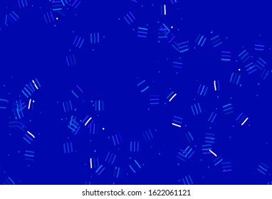 Light BLUE vector layout with flat lines, dots. Glitter abstract illustration with colorful sticks. Pattern for ads, posters, banners.