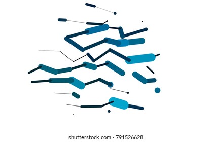 Light BLUE vector layout with flat lines. Shining colored illustration with rounded stripes. The template can be used as a background.