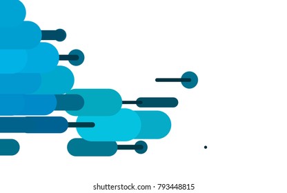 Light BLUE vector layout with flat lines. Shining colored illustration with rounded stripes. The pattern can be used for websites.