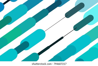 Light BLUE vector layout with flat lines. Shining colored illustration with rounded stripes. The pattern can be used for medical ad, booklets, leaflets