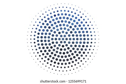 Light BLUE vector layout with hexagonal shapes. White background with colorful hexagons. New design for website's poster, banner.