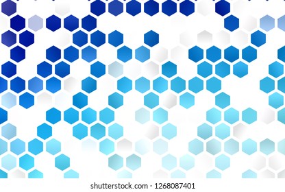 Light BLUE vector layout with hexagonal shapes. Glitter abstract illustration in hexagonal style. Pattern can for your ad, booklets.
