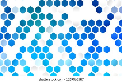 Light BLUE vector layout with hexagonal shapes. Abstract illustration with colorful hexagons. New design for website's poster, banner.