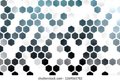 Light BLUE vector layout with hexagonal shapes. Illustration of colored hexagons on white surface. Pattern for ads, leaflets.