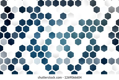 Light BLUE vector layout with hexagonal shapes. Illustration with set of colorful hexagons. Pattern for texture of wallpapers.