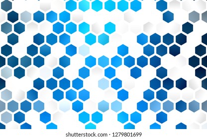 Light BLUE vector layout with hexagonal shapes. Illustration with set of colorful hexagons. New design for website's poster, banner.