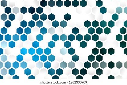 Light BLUE vector layout with hexagonal shapes. Colorful hexagons on white backdrop. Pattern for texture of wallpapers.