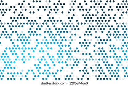 Light BLUE vector layout with hexagonal shapes. Colorful hexagons on white backdrop. Pattern for texture of wallpapers.