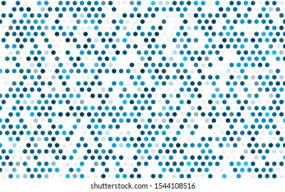 Light BLUE vector layout with hexagonal shapes. Illustration of colored hexagons on white surface. Pattern for ads, leaflets.