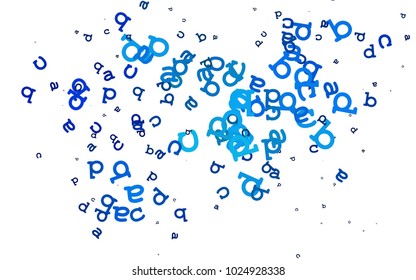 Light BLUE vector layout with latin alphabet. Abstract illustration with colored latin alphabet. The pattern can be used as ads, poster, banner for books.