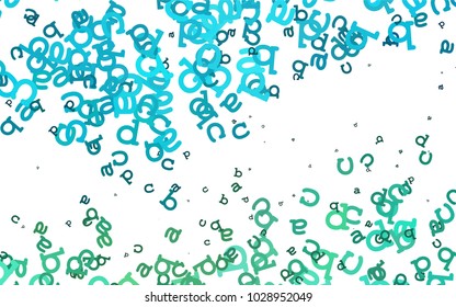 Light BLUE vector layout with latin alphabet. Shining illustration with ABC symbols on abstract template. Smart design for your business advert of university.