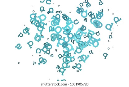 Light BLUE vector layout with latin alphabet. Modern geometrical illustration with ABC english symbols. The pattern can be used for school, grammar websites.
