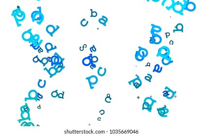 Light BLUE vector layout with latin alphabet. Colored alphabet signs with gradient on white background. The pattern can be used for ad, booklets, leaflets of education.