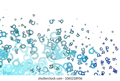 Light BLUE vector layout with latin alphabet. Modern geometrical illustration with ABC english symbols. Smart design for your business advert of university.