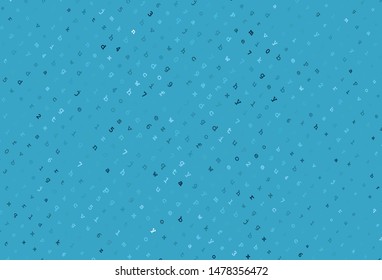 Light BLUE vector layout with latin alphabet. Shining illustration with ABC symbols on abstract template. Best design for a college poster, banner.